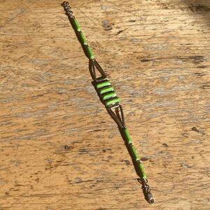 925 Sterling Silver Green Inlay Vintage Bracelet